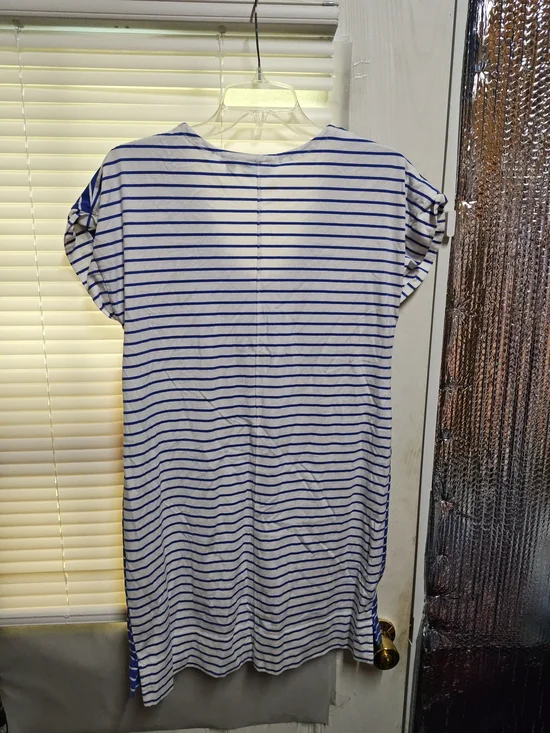 Vineyard Vines Blue and White Striped V-Neck T-Shirt Dress - Picture 3 of 5